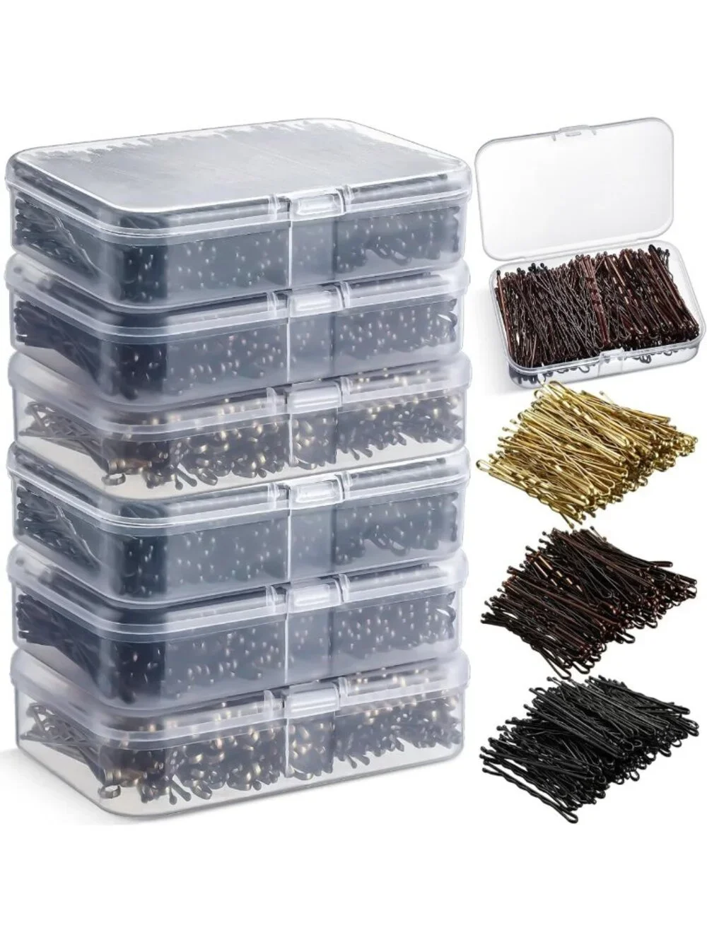 1200 Pcs 2 Inch Bobby Pins Kit - Invisible Hair Clips for All Hair Types